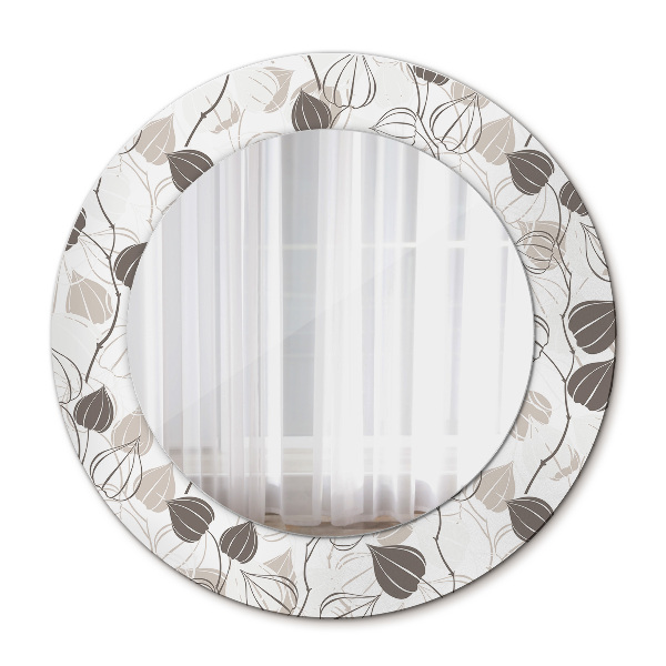 Miroir rond imprimé Résumé floral