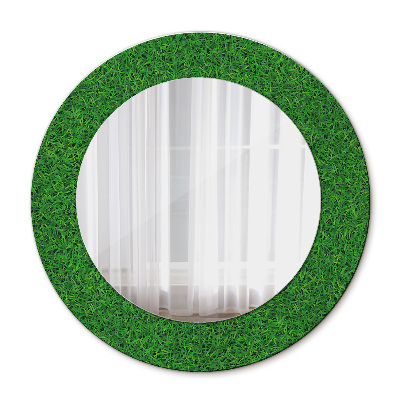 Miroir rond avec décoration L'herbe verte
