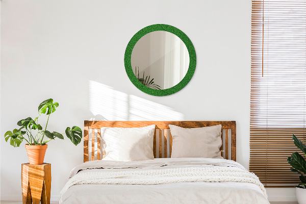 Miroir rond avec décoration L'herbe verte