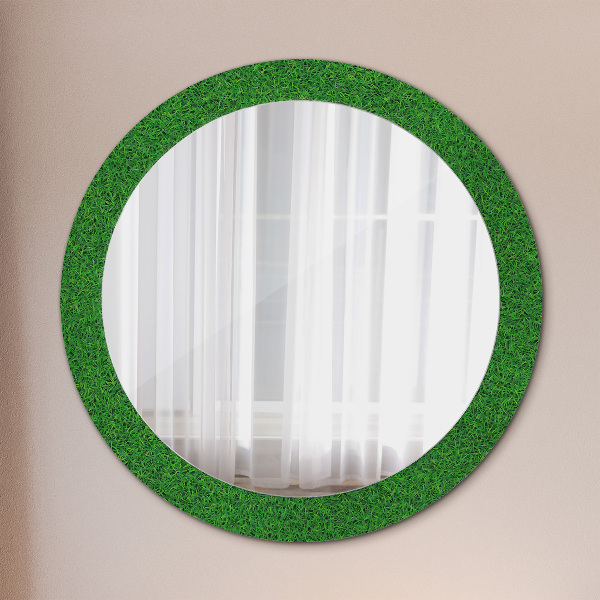 Miroir rond avec décoration L'herbe verte