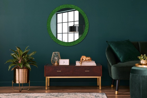 Miroir rond avec décoration L'herbe verte