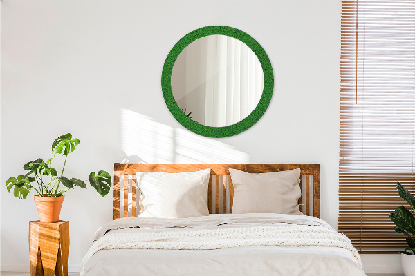Miroir rond avec décoration L'herbe verte