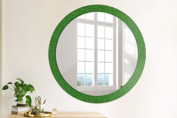 Miroir rond avec décoration L'herbe verte