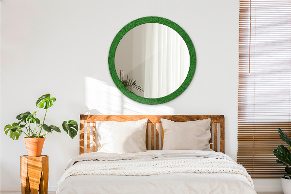Miroir rond avec décoration L'herbe verte