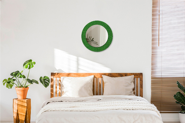 Miroir rond avec décoration L'herbe verte