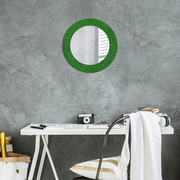 Miroir rond avec décoration L'herbe verte