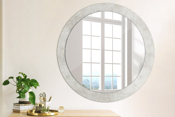 Miroir rond avec décoration Texture en béton