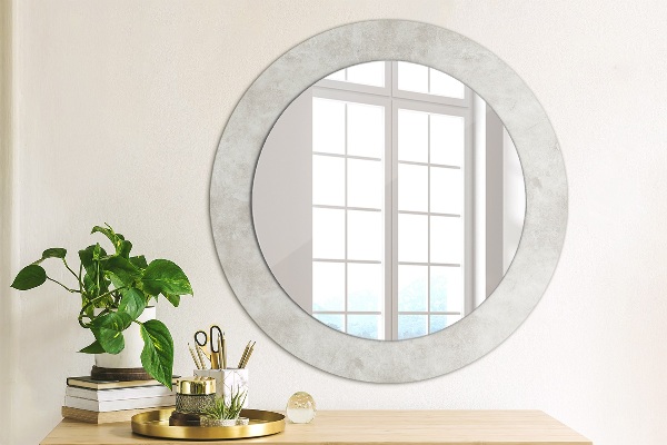 Miroir rond avec décoration Texture en béton