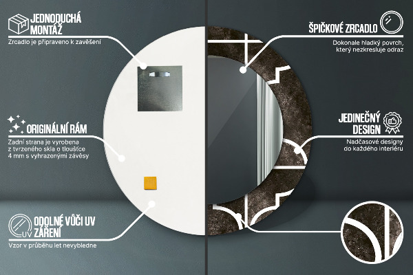 Miroir rond avec décoration Carreaux antiques