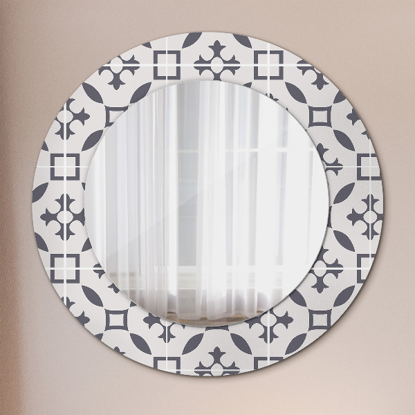 Miroir rond avec décoration Carreaux antiques