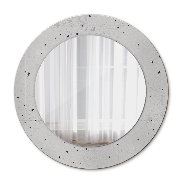 Miroir rond avec décoration Texture en béton