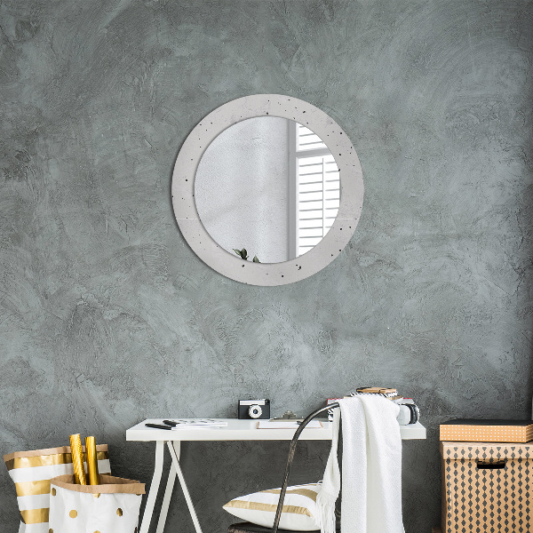 Miroir rond avec décoration Texture en béton