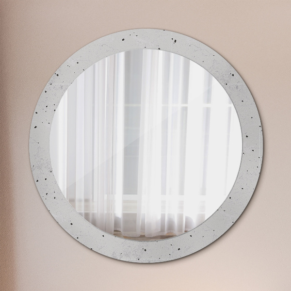 Miroir rond avec décoration Texture en béton