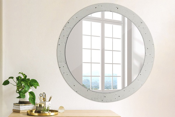 Miroir rond avec décoration Texture en béton
