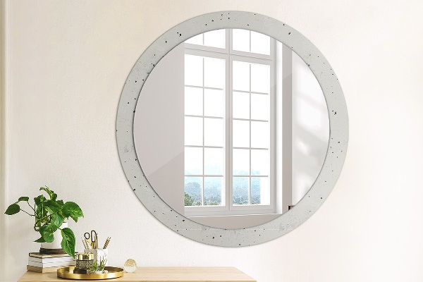 Miroir rond avec décoration Texture en béton