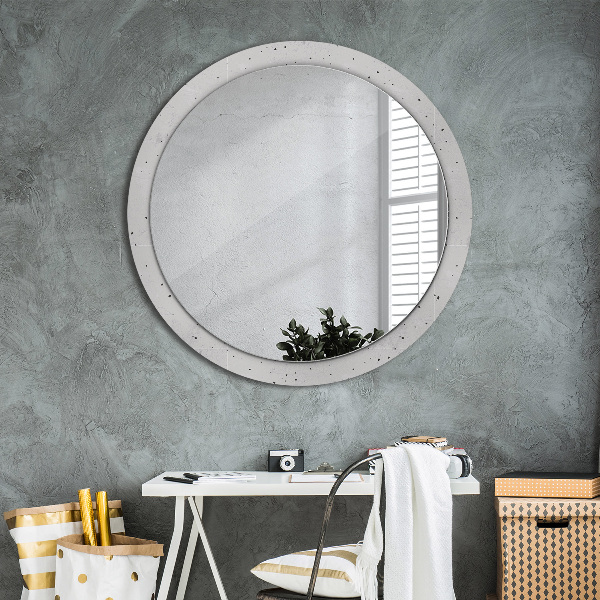 Miroir rond avec décoration Texture en béton