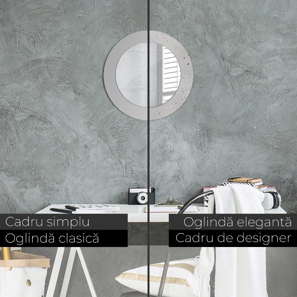 Miroir rond avec décoration Texture en béton