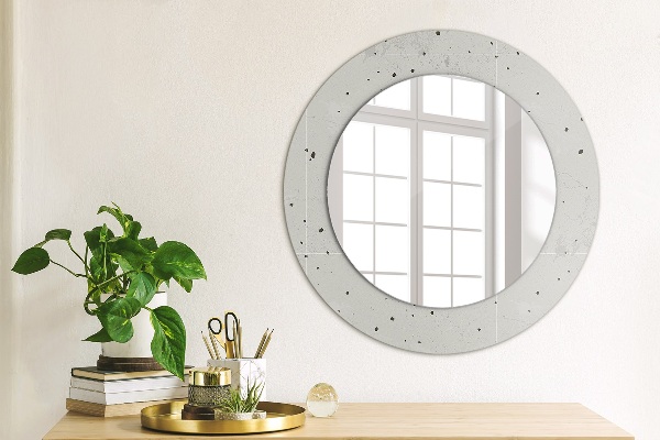Miroir rond avec décoration Texture en béton