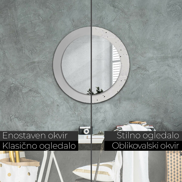 Miroir rond avec décoration Texture en béton