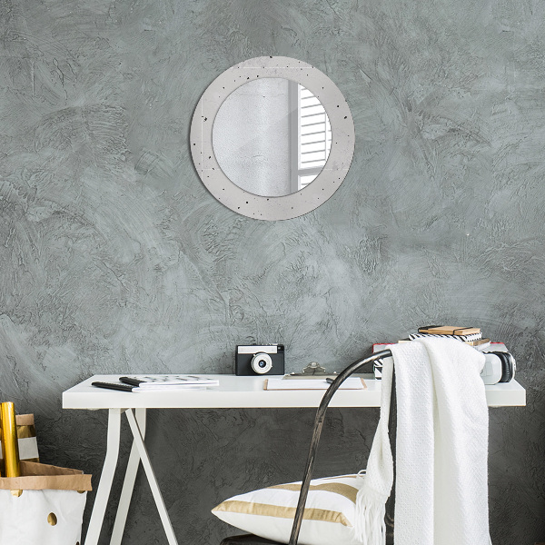 Miroir rond avec décoration Texture en béton