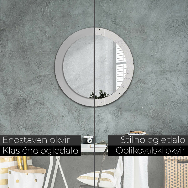 Miroir rond avec décoration Texture en béton