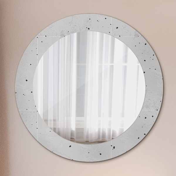 Miroir rond avec décoration Texture en béton