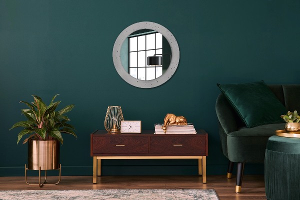 Miroir rond avec décoration Texture en béton