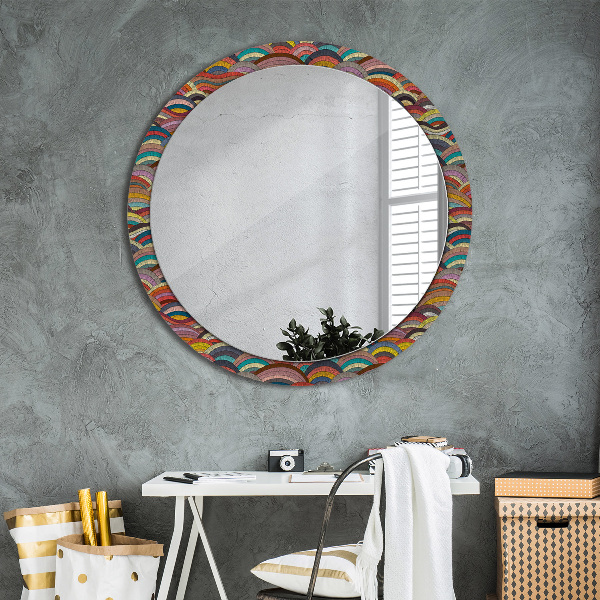 Miroir rond avec décoration Ornement bohémique