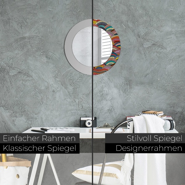 Miroir rond avec décoration Ornement bohémique