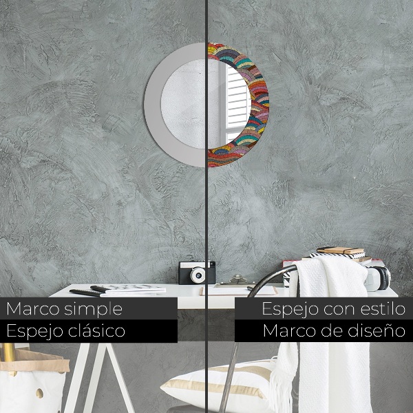 Miroir rond avec décoration Ornement bohémique