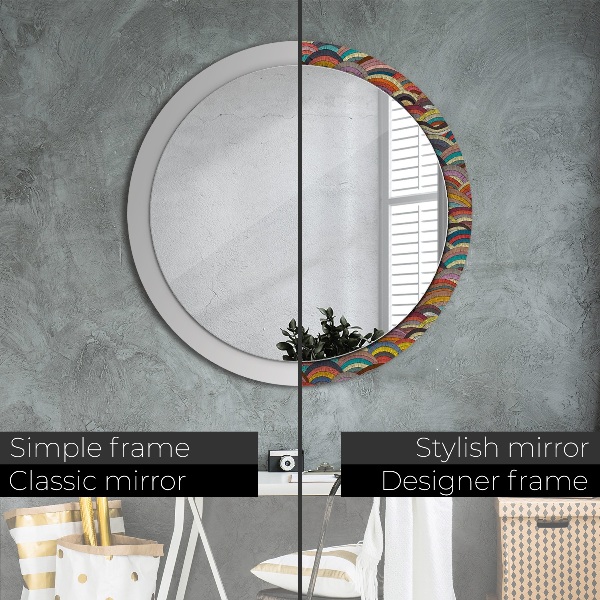 Miroir rond avec décoration Ornement bohémique