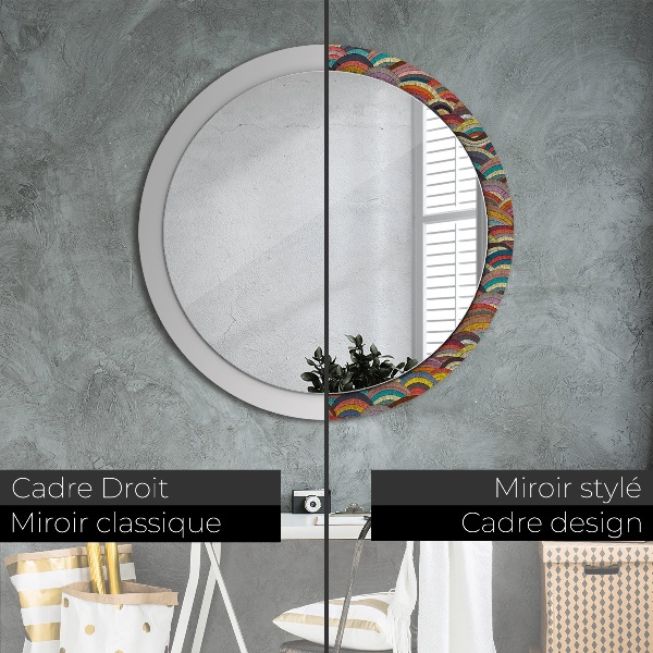Miroir rond avec décoration Ornement bohémique