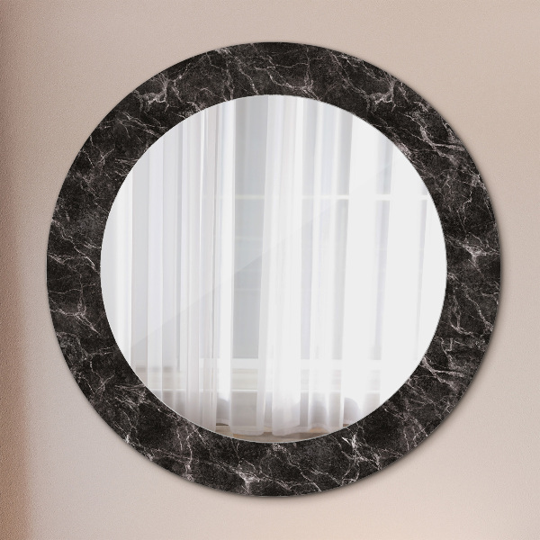 Miroir rond avec décoration Marbre noir
