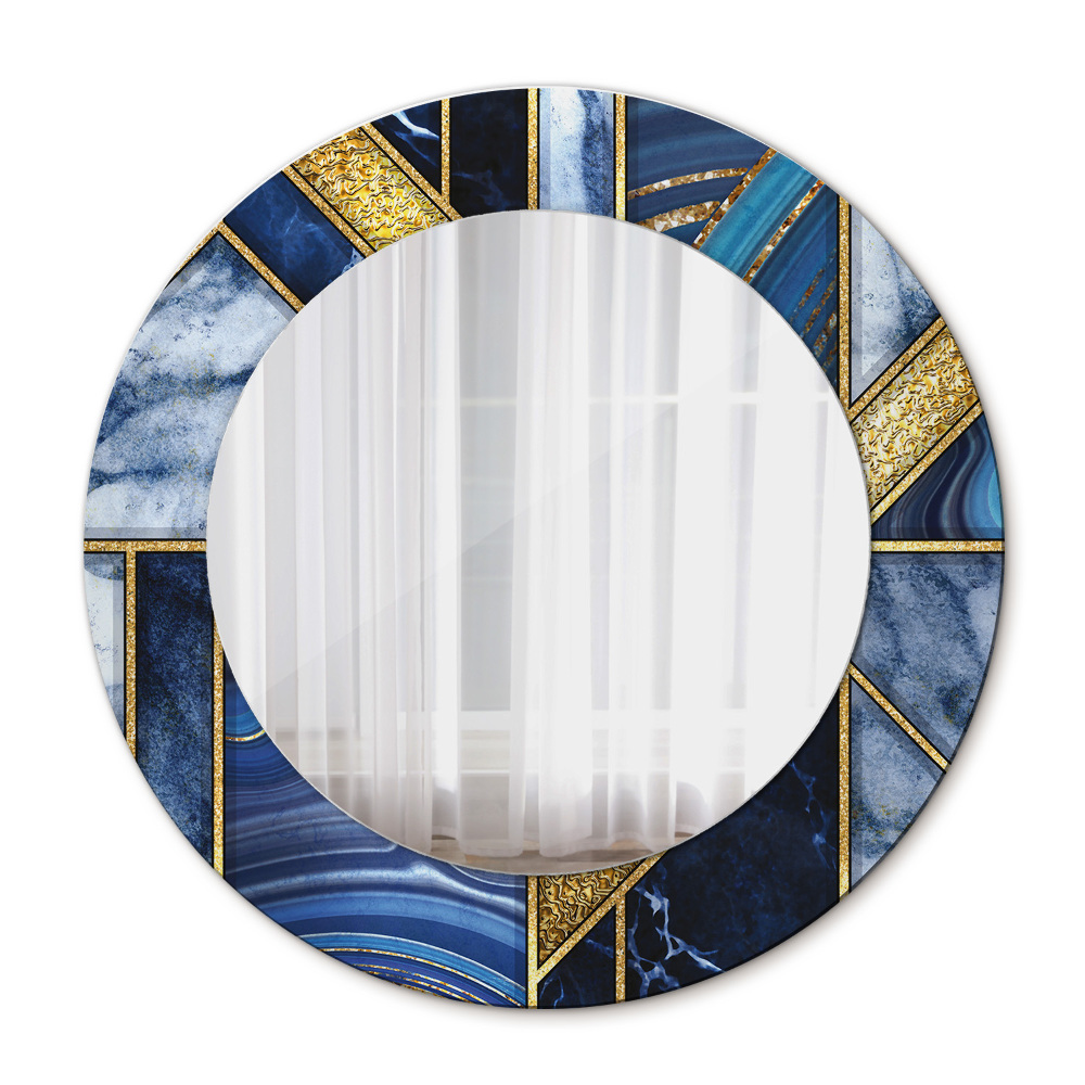 Miroir rond avec décoration Marbre moderne