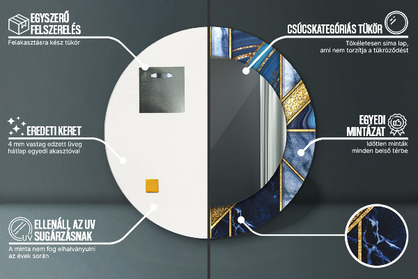 Miroir rond avec décoration Marbre moderne