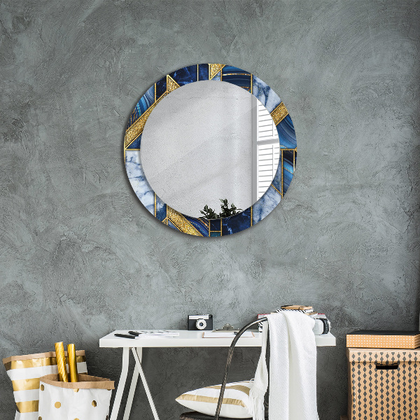 Miroir rond avec décoration Marbre moderne