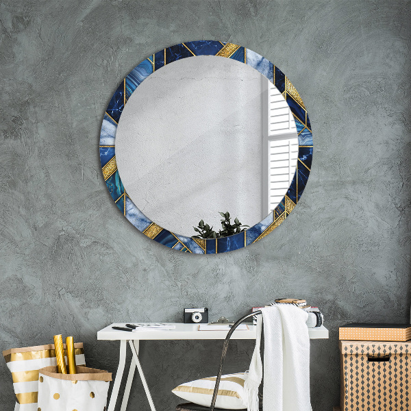 Miroir rond avec décoration Marbre moderne