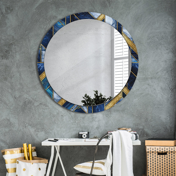 Miroir rond avec décoration Marbre moderne