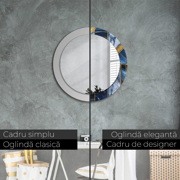 Miroir rond avec décoration Marbre moderne