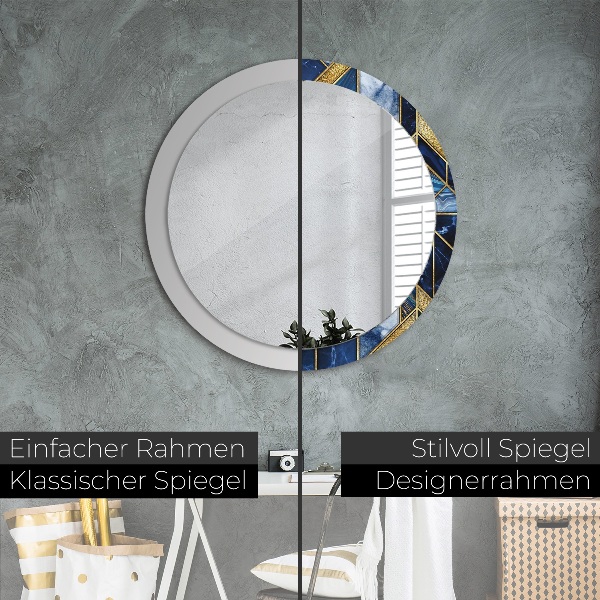 Miroir rond avec décoration Marbre moderne