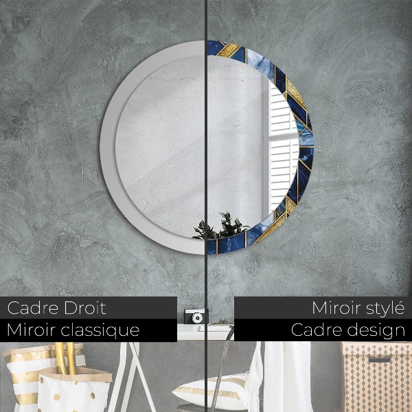 Miroir rond avec décoration Marbre moderne