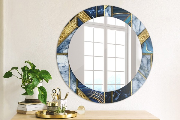 Miroir rond avec décoration Marbre moderne