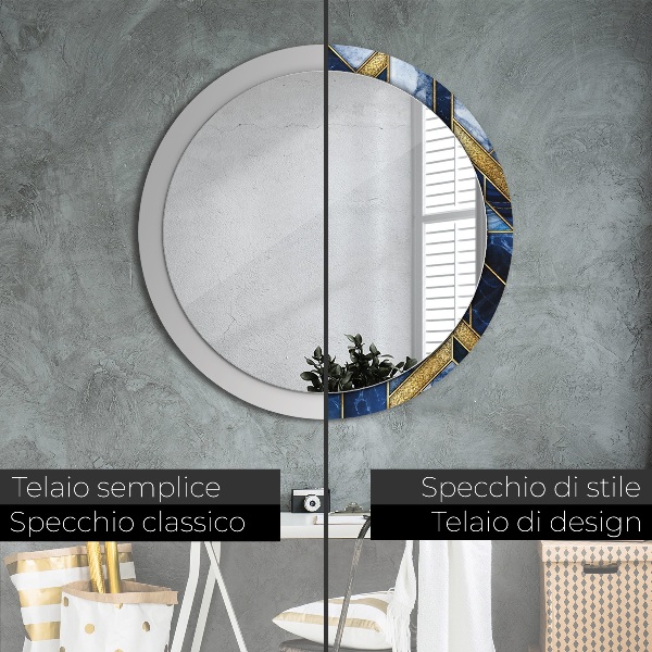 Miroir rond avec décoration Marbre moderne
