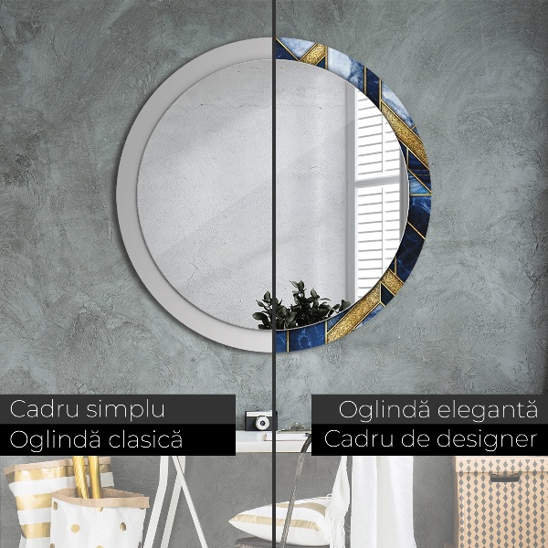 Miroir rond avec décoration Marbre moderne