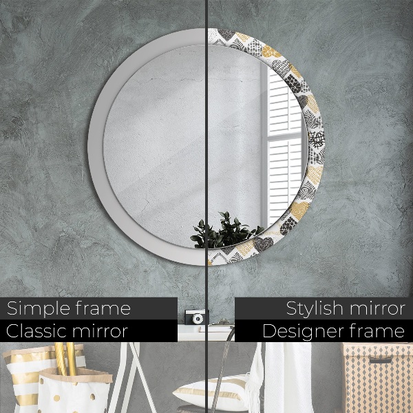 Miroir rond avec décoration Le cœur de doodle