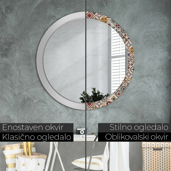 Miroir rond avec décoration Motif turc