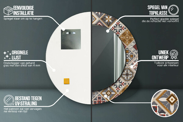 Miroir rond avec décoration Motif turc