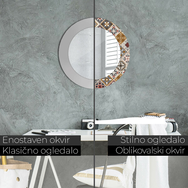 Miroir rond avec décoration Motif turc