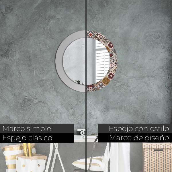 Miroir rond avec décoration Motif turc