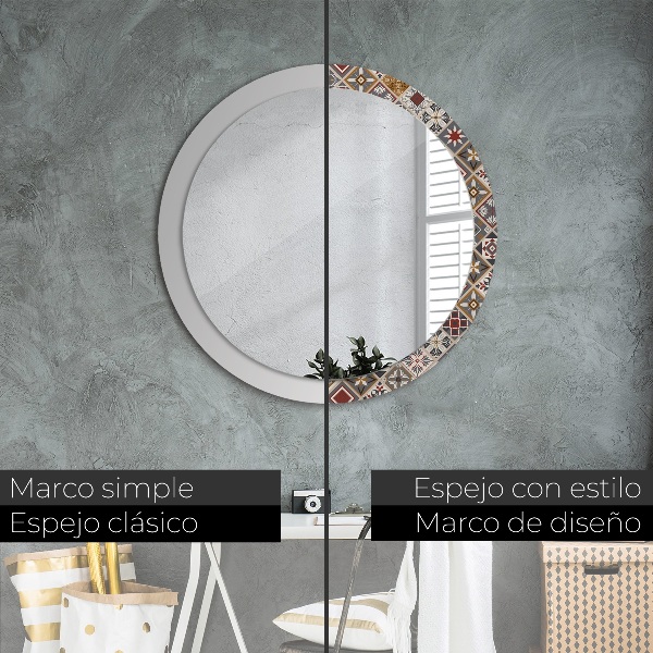 Miroir rond avec décoration Motif turc